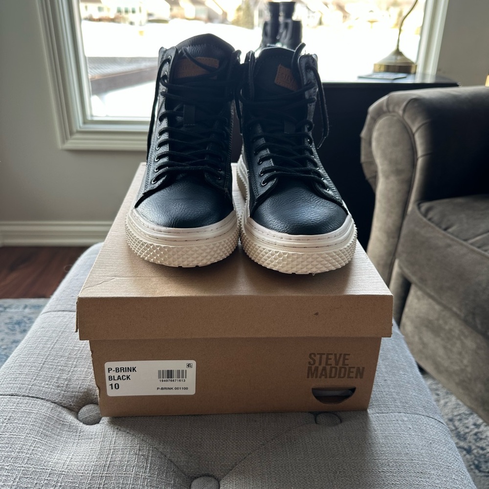 Steve Madden Black High-Top Sneakers - Picture 2 of 14